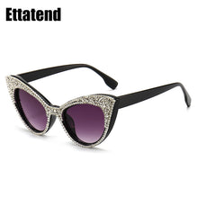 Load image into Gallery viewer, Designer Cat Eye Sunglasses Women  Rhinestone Sun Glasses Glitter Diamond Eyeglasses Brand Shades for Female Uv400