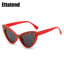 Load image into Gallery viewer, Designer Cat Eye Sunglasses Women  Rhinestone Sun Glasses Glitter Diamond Eyeglasses Brand Shades for Female Uv400