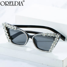 Load image into Gallery viewer, Diamond Cat Eye Sunglasses 2023 Women Men Vintage Punk Rhinestone Sun Glasses Female  Brand Designer Eyewear UV400