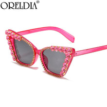 Load image into Gallery viewer, Diamond Cat Eye Sunglasses 2023 Women Men Vintage Punk Rhinestone Sun Glasses Female  Brand Designer Eyewear UV400