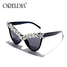 Load image into Gallery viewer, Diamond Cat Eye Sunglasses Women  Brand Designer Rhinestones Cateye Sunglasses Retro Eyewear Shades UV400 Oculos