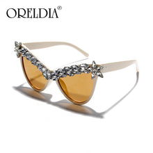 Load image into Gallery viewer, Diamond Cat Eye Sunglasses Women  Brand Designer Rhinestones Cateye Sunglasses Retro Eyewear Shades UV400 Oculos