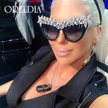 Load image into Gallery viewer, Diamond Cat Eye Sunglasses Women  Brand Designer Rhinestones Cateye Sunglasses Retro Eyewear Shades UV400 Oculos