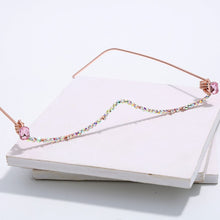 Load image into Gallery viewer, Diamond Eyeglasses Frame For Women  Crystal Half Frame Glasses Colorful Chain Red Green Pink Rhinestone Glasses