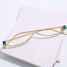 Load image into Gallery viewer, Diamond Eyeglasses Frame For Women  Crystal Half Frame Glasses Colorful Chain Red Green Pink Rhinestone Glasses
