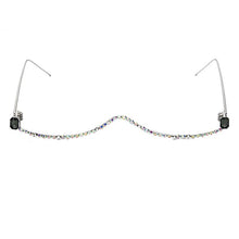 Load image into Gallery viewer, Diamond Eyeglasses Frame For Women  Crystal Half Frame Glasses Colorful Chain Red Green Pink Rhinestone Glasses