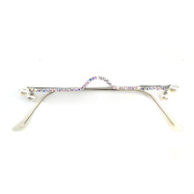 Load image into Gallery viewer, Diamond Eyeglasses Frame for Women Water Drop lens less Chain Pendant Half Frame  Rhinestone glasses shades