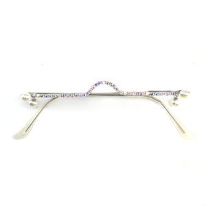 Diamond Eyeglasses Frame for Women Water Drop lens less Chain Pendant Half Frame  Rhinestone glasses shades