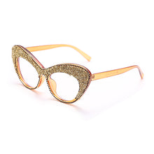 Load image into Gallery viewer, Diamond Optical Glasses Frames Women  Rhinestone Cat Eye Drill Glasses Frame Female Men Blue Eyeglasses Oculos