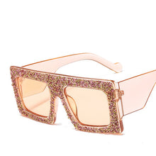 Load image into Gallery viewer, Diamond Square Sunglasses Women  Oversized Frame Rhinestone Men Sun Glasses Female 2023 Vintage Shades UV400
