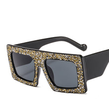 Load image into Gallery viewer, Diamond Square Sunglasses Women  Oversized Frame Rhinestone Men Sun Glasses Female 2023 Vintage Shades UV400