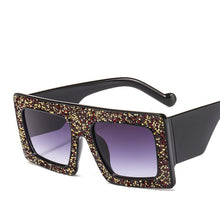 Load image into Gallery viewer, Diamond Square Sunglasses Women  Oversized Frame Rhinestone Men Sun Glasses Female 2023 Vintage Shades UV400