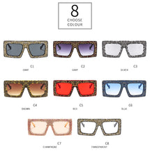 Load image into Gallery viewer, Diamond Square Sunglasses Women  Oversized Frame Rhinestone Men Sun Glasses Female 2023 Vintage Shades UV400