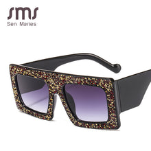 Load image into Gallery viewer, Diamond Square Sunglasses Women  Oversized Frame Rhinestone Men Sun Glasses Female 2023 Vintage Shades UV400