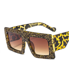 Load image into Gallery viewer, Diamond Square Sunglasses Women  Oversized Frame Rhinestone Men Sun Glasses Female 2023 Vintage Shades UV400