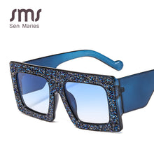 Load image into Gallery viewer, Diamond Square Sunglasses Women  Oversized Frame Rhinestone Men Sun Glasses Female 2023 Vintage Shades UV400