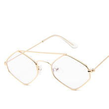 Load image into Gallery viewer, Diamond Sunglasses Women Retro Metal Double Beam Wild Eyeglasses Polygonal Ocean Glasses