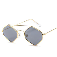 Load image into Gallery viewer, Fashion Diamond Sunglasses Women Retro Metal Double Beam Wild Eyeglasses Polygonal Ocean Glasses