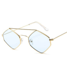 Load image into Gallery viewer, Fashion Diamond Sunglasses Women Retro Metal Double Beam Wild Eyeglasses Polygonal Ocean Glasses