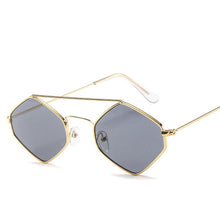 Load image into Gallery viewer, Fashion Diamond Sunglasses Women Retro Metal Double Beam Wild Eyeglasses Polygonal Ocean Glasses