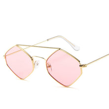 Load image into Gallery viewer, Fashion Diamond Sunglasses Women Retro Metal Double Beam Wild Eyeglasses Polygonal Ocean Glasses