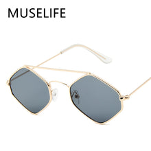 Load image into Gallery viewer, Diamond Sunglasses Women Retro Metal Double Beam Wild Eyeglasses Polygonal Ocean Glasses