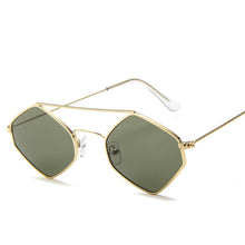 Load image into Gallery viewer, Fashion Diamond Sunglasses Women Retro Metal Double Beam Wild Eyeglasses Polygonal Ocean Glasses
