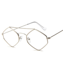 Load image into Gallery viewer, Fashion Diamond Sunglasses Women Retro Metal Double Beam Wild Eyeglasses Polygonal Ocean Glasses