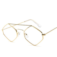 Load image into Gallery viewer, Fashion Diamond Sunglasses Women Retro Metal Double Beam Wild Eyeglasses Polygonal Ocean Glasses
