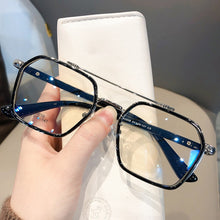 Load image into Gallery viewer, Double Bridge Square Anti-blue Light Glasses Women Men Vintage Black Clear Computer Glasses Oversize Frame Eyeglasses