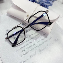Load image into Gallery viewer, Double Bridge Square Anti-blue Light Glasses Women Men Vintage Black Clear Computer Glasses Oversize Frame Eyeglasses