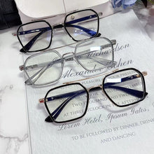 Load image into Gallery viewer, Double Bridge Square Anti-blue Light Glasses Women Men Vintage Black Clear Computer Glasses Oversize Frame Eyeglasses