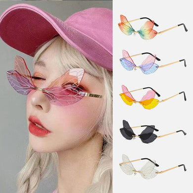Dragonfly Wings Sunglasses Women Double Lens Spectacles Party Prom Styling Glasses Gafas De Sol