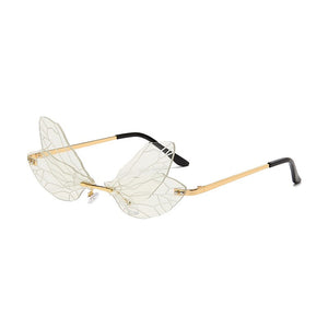 Dragonfly Wings Sunglasses Women Double Lens Spectacles Party Prom Styling Glasses Gafas De Sol