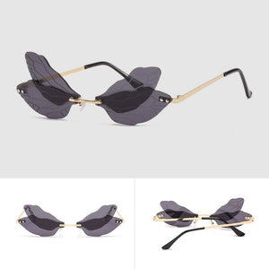 Dragonfly Wings Sunglasses Women Double Lens Spectacles Party Prom Styling Glasses Gafas De Sol