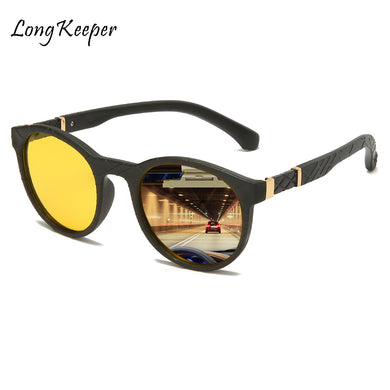 Driver's Glasses Night Vision Polarized Men Glasses Brand Designer Round Yellow Lens Driving Sunglasses Man Eyewear