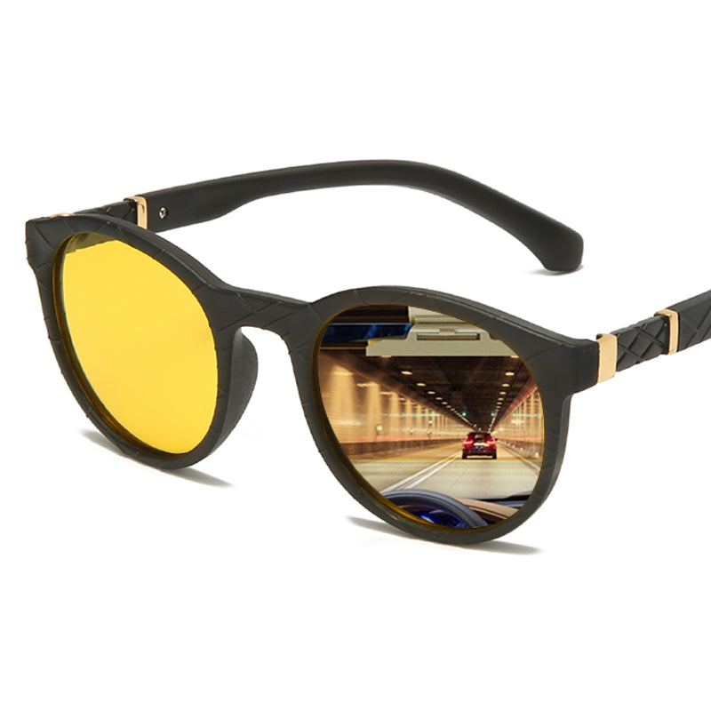 Driver's Glasses Night Vision Polarized Men Glasses Brand Designer Round Yellow Lens Driving Sunglasses Man Eyewear