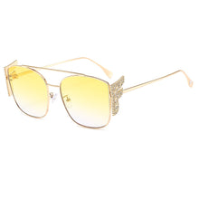 Load image into Gallery viewer, Elegant  Shiny Diamond Letter F Wing Sunglasses For Women Classic Retro Ladies Summer Metal Sun Glasses Shades New
