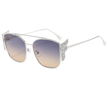Load image into Gallery viewer, Elegant  Shiny Diamond Letter F Wing Sunglasses For Women Classic Retro Ladies Summer Metal Sun Glasses Shades New