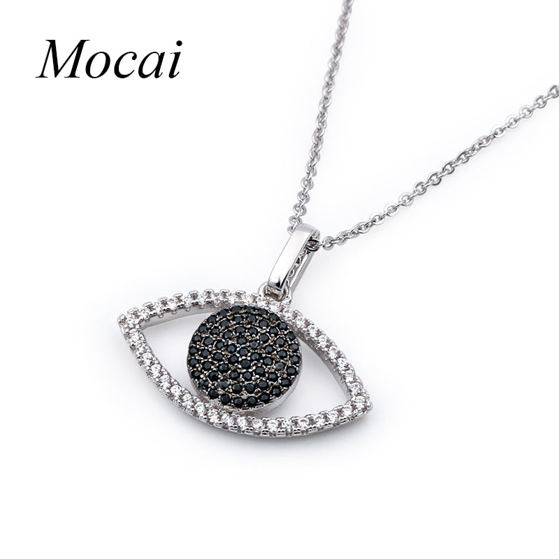 Fashion Eye High Quality Silver Color Black White Eyes Necklace Crystal Jewelry Party Gifts ZK40