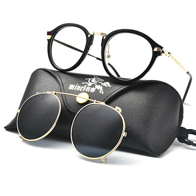 Eyeglasses Frame  Clip On Glasses 2 In 1 Women Men Driving Clip On Sunglasses Magnet Myopia Glasses Frame  FML