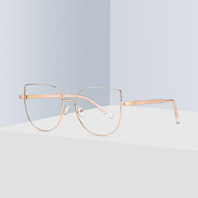 Eyeglasses Frame for Women Stylish Eyewear Cat Eye Full Rim Alloy Prescription Glasses Frame Spectacles