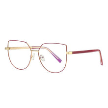 Load image into Gallery viewer, Eyeglasses Frame for Women Stylish Eyewear Cat Eye Full Rim Alloy Prescription Glasses Frame Spectacles