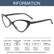 Load image into Gallery viewer, Eyeglasses Women&amp;Men Ultra-Light Clear Lens Magnifying Eyewear Reading Glasses Cat Eyes Presbyopia Eyeglasses