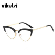 Load image into Gallery viewer, Female Cat Eye Glasses Frame Vintage Flat Mirror Optical Glasses Frame Transparent Lens Reading Spectacles Eyeglasses