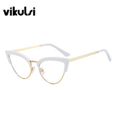 Load image into Gallery viewer, Female Cat Eye Glasses Frame Vintage Flat Mirror Optical Glasses Frame Transparent Lens Reading Spectacles Eyeglasses