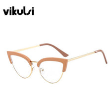 Load image into Gallery viewer, Female Cat Eye Glasses Frame Vintage Flat Mirror Optical Glasses Frame Transparent Lens Reading Spectacles Eyeglasses
