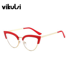 Load image into Gallery viewer, Female Cat Eye Glasses Frame Vintage Flat Mirror Optical Glasses Frame Transparent Lens Reading Spectacles Eyeglasses