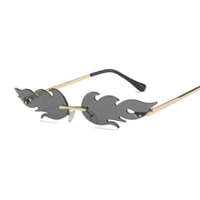 Load image into Gallery viewer, Fire Flame Sunglasses Women Brand Design Rimless Wave Eyewear  Trending Narrow Sun Glasses Female Streetwear