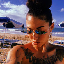 Load image into Gallery viewer, Fire Flame Sunglasses Women Brand Design Rimless Wave Eyewear  Trending Narrow Sun Glasses Female Streetwear
